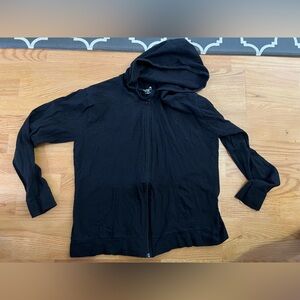 Large Black Zip-Up Hooded Sweatshirt